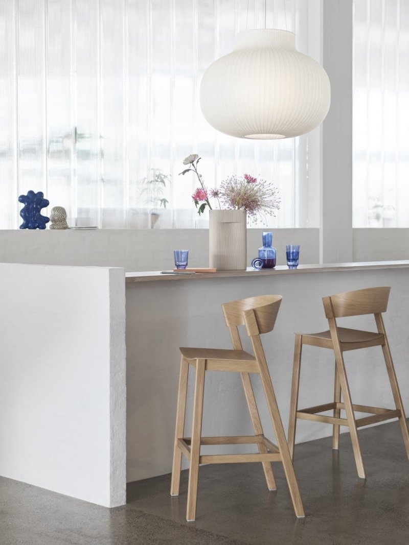 Muuto COVER BAR Hoker - Krzesło Barowe 96 cm Dąb Naturalny