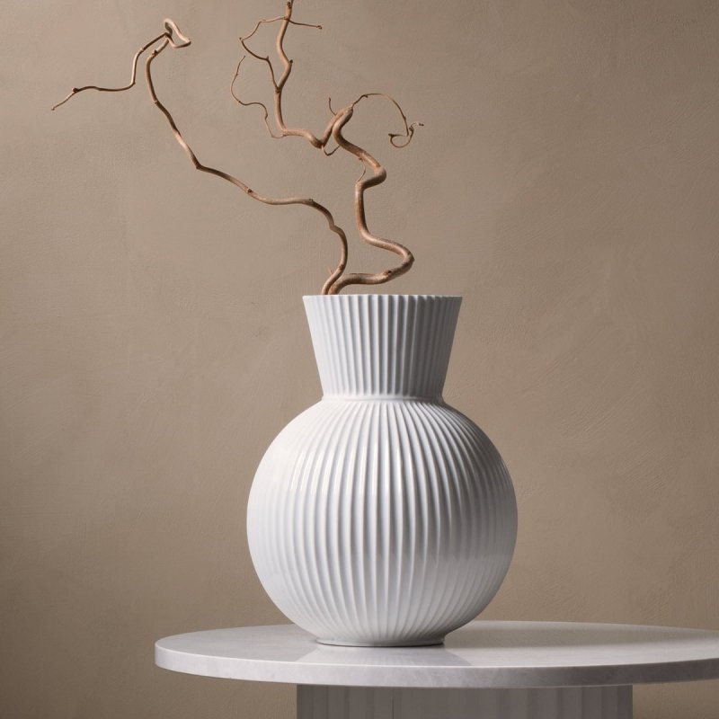 Lyngby Porcelain TURA Wazon do Kwiatów 34 cm Biały