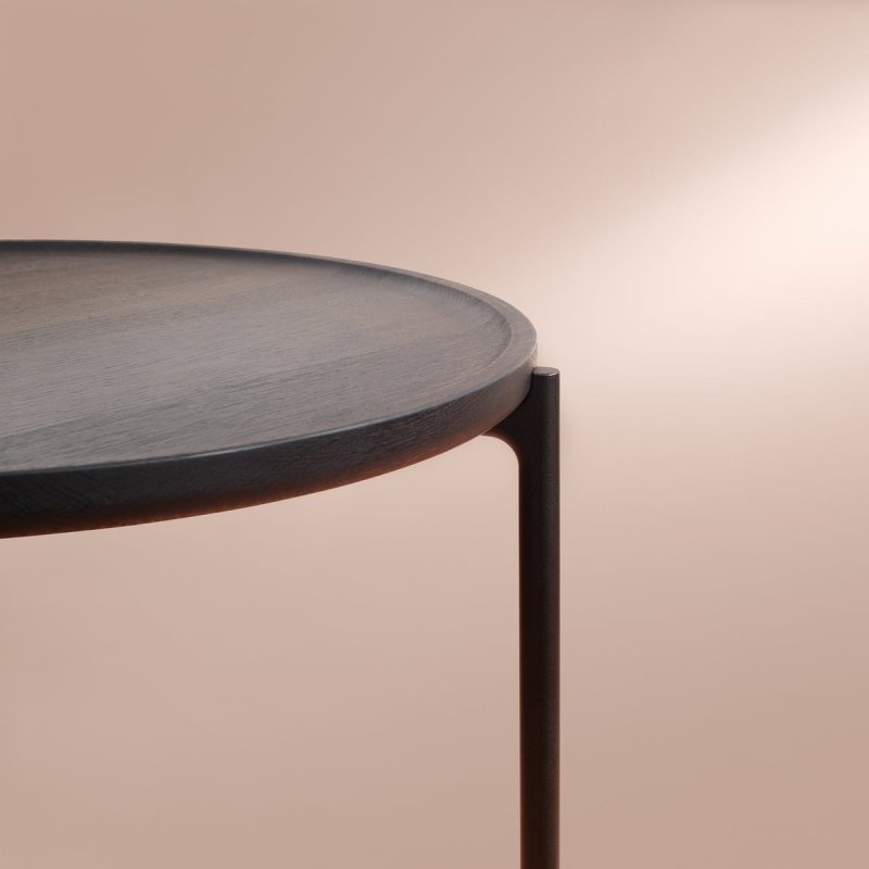Eva Solo SAVOYE Okrągły Stolik Kawowy 90 cm (wys. 42 cm) Czarny / Blat Naturalny Dąb