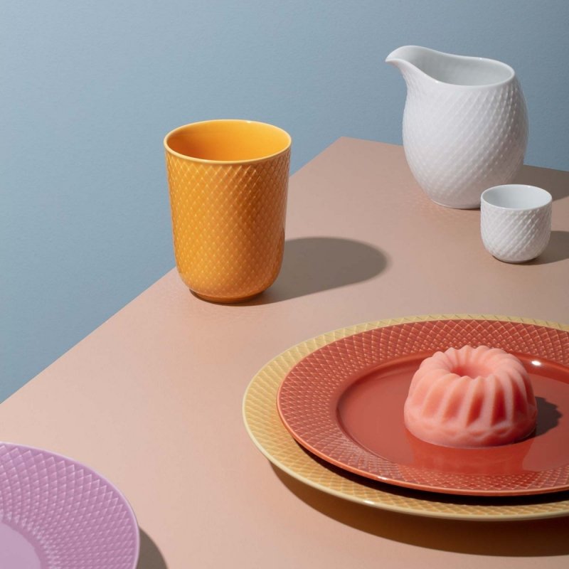 Lyngby Porcelain RHOMBE COLOR Kubek bez Ucha 330 ml Rożowy