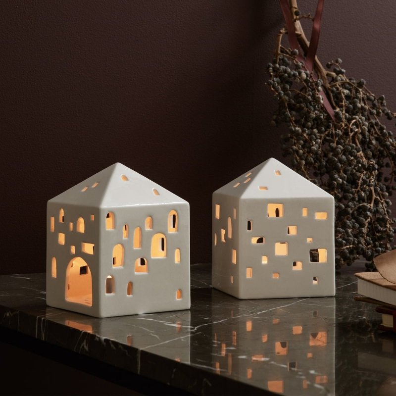 Kähler URBANIA Świecznik Tealight - Domek Biały - Church 
