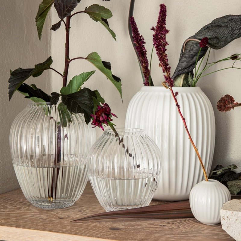 Kähler HAMMERSHØJ Szklany Wazon do Kwiatów 15 cm Bezbarwny