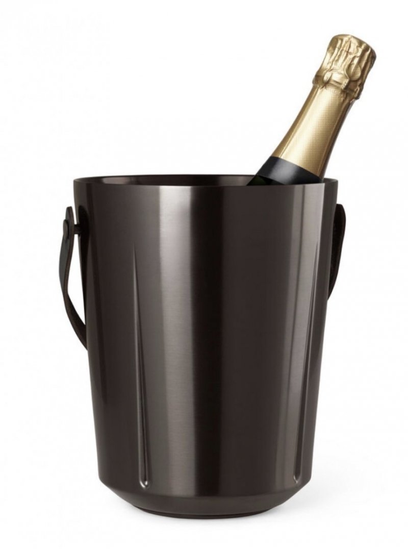 Rosendahl GRAND CRU BAR Stalowy Kubełek Chłodzący na Lód do Szampana lub Wina / Czarny Metalik / Edycja Limiowana