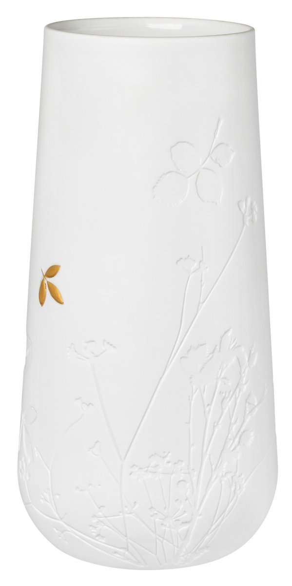 Rader ZŁOTY LISTEK Wazon do Kwiatów 26 cm / Biały