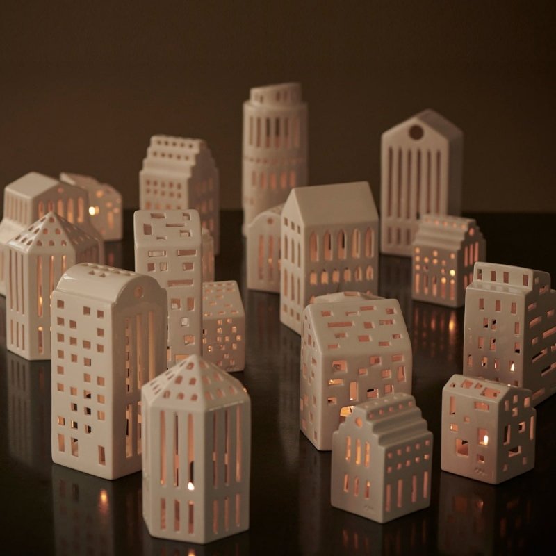 Kähler URBANIA Świecznik Tealight - Domek Biały - Church 