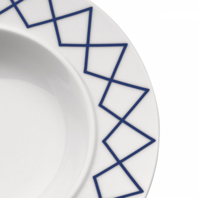 Alessi LA BELLA TAVOLA Talerz do Zupy 23 cm 4 Szt. / Biały Zdobiony