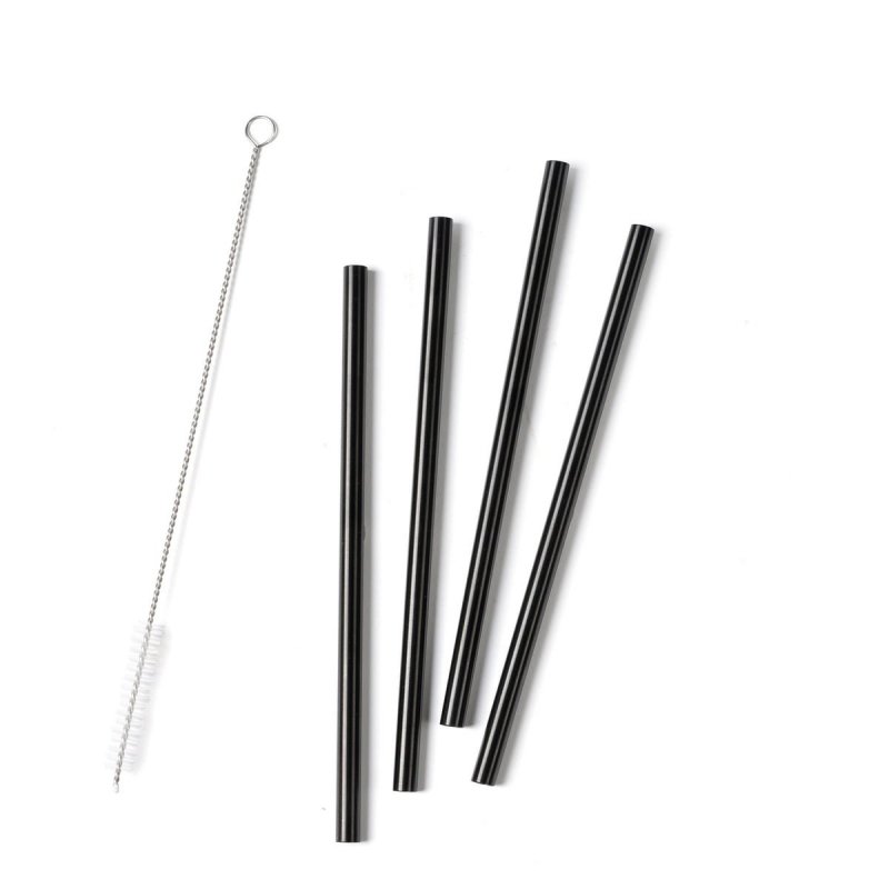 ZONE Denmark ROCKS Stalowe Słomki do Drinków 15 cm 4 Szt. Czarne