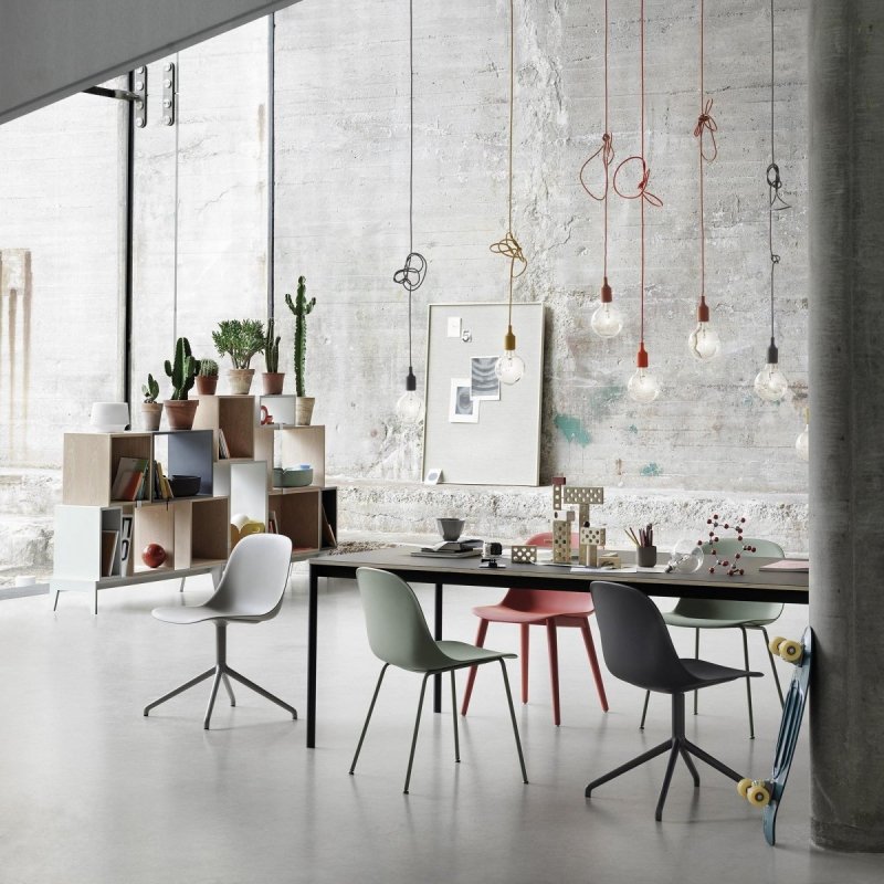 Muuto BASE Stół 190x85 cm Czarny - Blat Linoleum