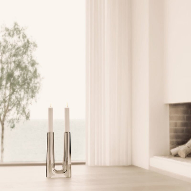 Georg Jensen COPENHAGEN Świecznik Podłogowy 44 cm ze Stali Polerowanej