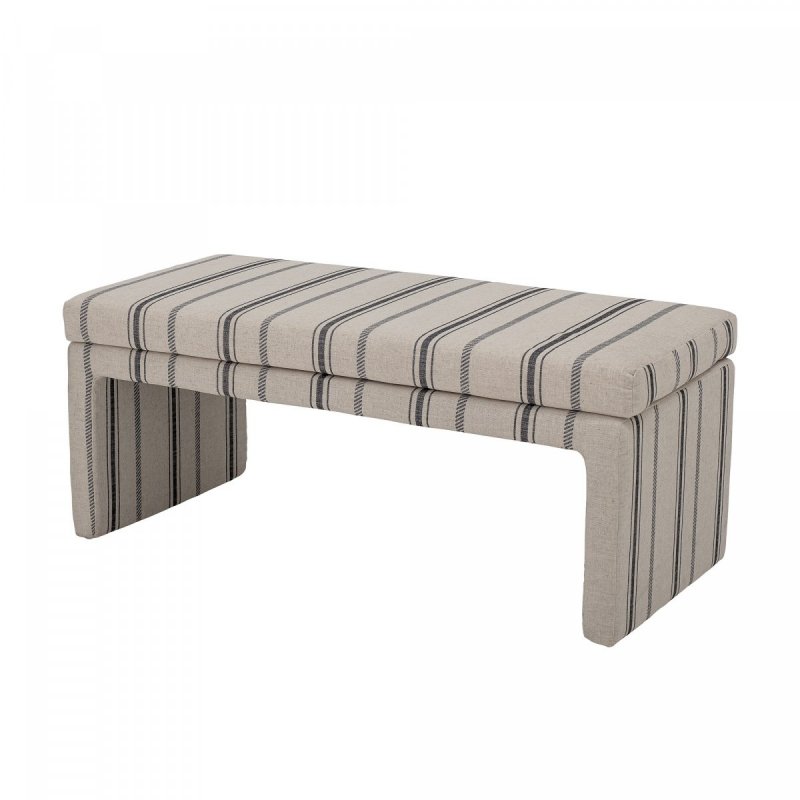 Bloomingville CAI Ławka Tapicerowana / Biała w Paski
