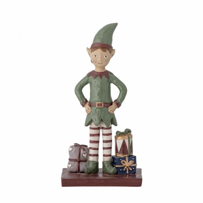 Bloomingville CHRISTMAS ELION Figurka Świąteczna / Elf z Prezentami