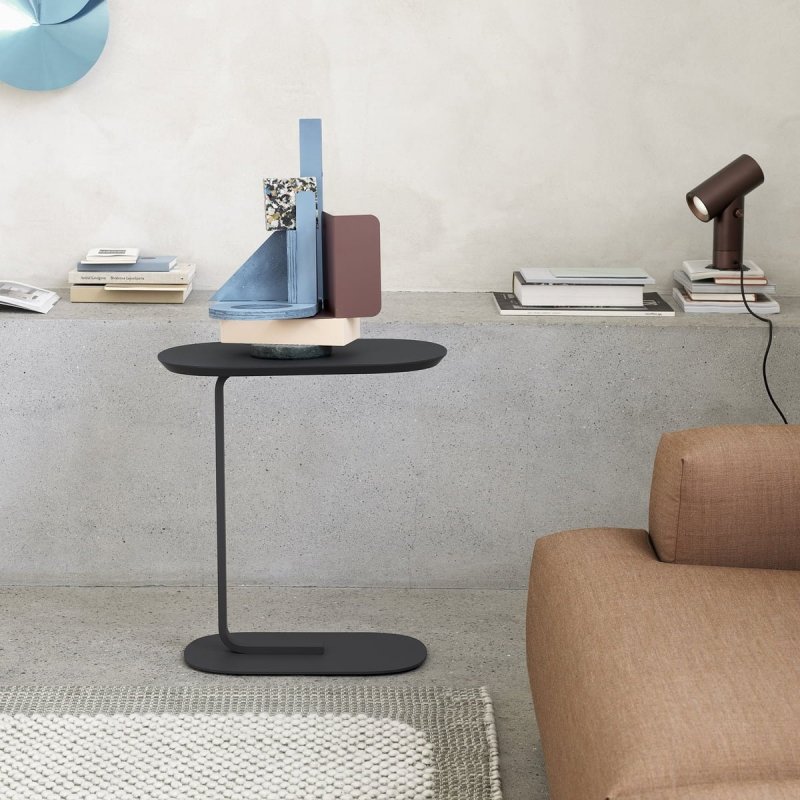 Muuto RELATE Stolik Pomocniczy - Boczny 60,5 cm Biały / Blat Dąb Naturalny