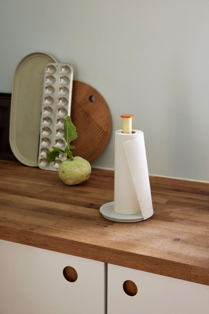 Hübsch PLAY Stojak na Ręczniki Kuchenne / Szary - Żółty