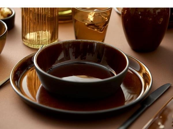 Bitz GASTRO Talerz Obiadowy 21 cm 6 Szt. Czarny - Środek Amber