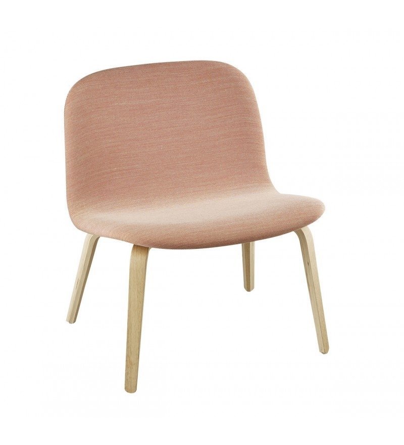 Muuto VISU LOUNGE Krzesło Drewniane Tapicerowane - Różowe