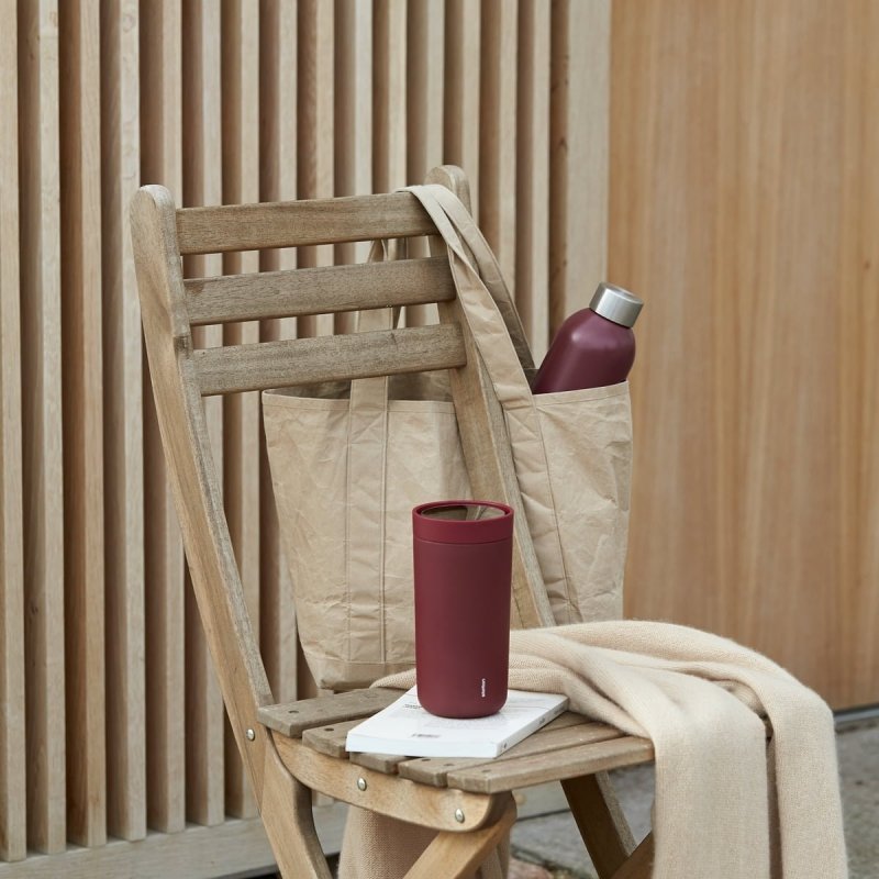 Stelton TO GO CLICK Stalowy Kubek Termiczny 400 ml Matowy Jasnoszary