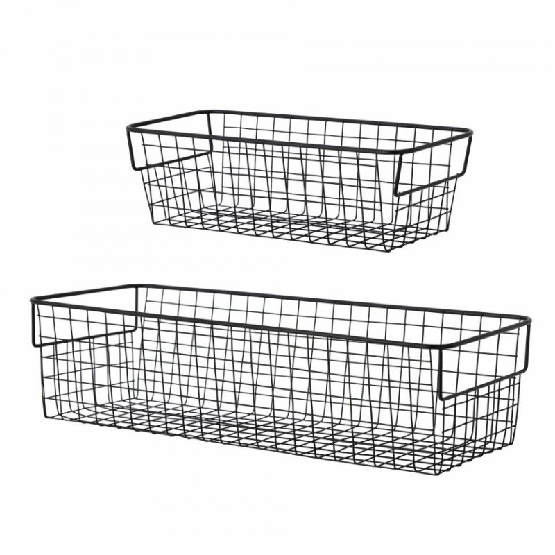 Bloomingville SEERAH Zestaw Koszy do Przechowywania 2 Szt. / Czarny