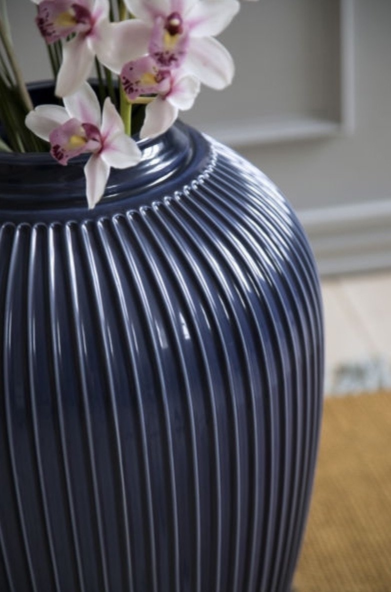 Kähler HAMMERSHØI Wazon do Kwiatów Podłogowy 50 cm Granatowy Indigo