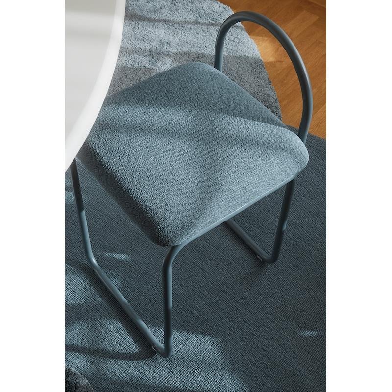 Aytm ANGUI Krzesło Tapicerowane / Niebieskie DUSTY BLUE BOUCLÉ