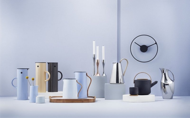 Stelton THEO Kubek z Pokrywką Bambusową / Czarny