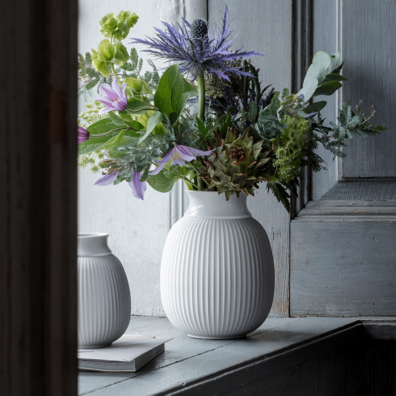 Lyngby Porcelain CURVE Wazon do Kwiatów 17,5 cm Biały