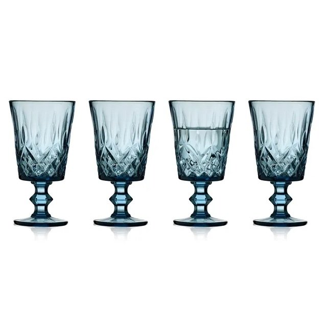 Lyngby Glass SORRENTO Kieliszki do Wina 290 ml 4 Szt. / Niebieskie