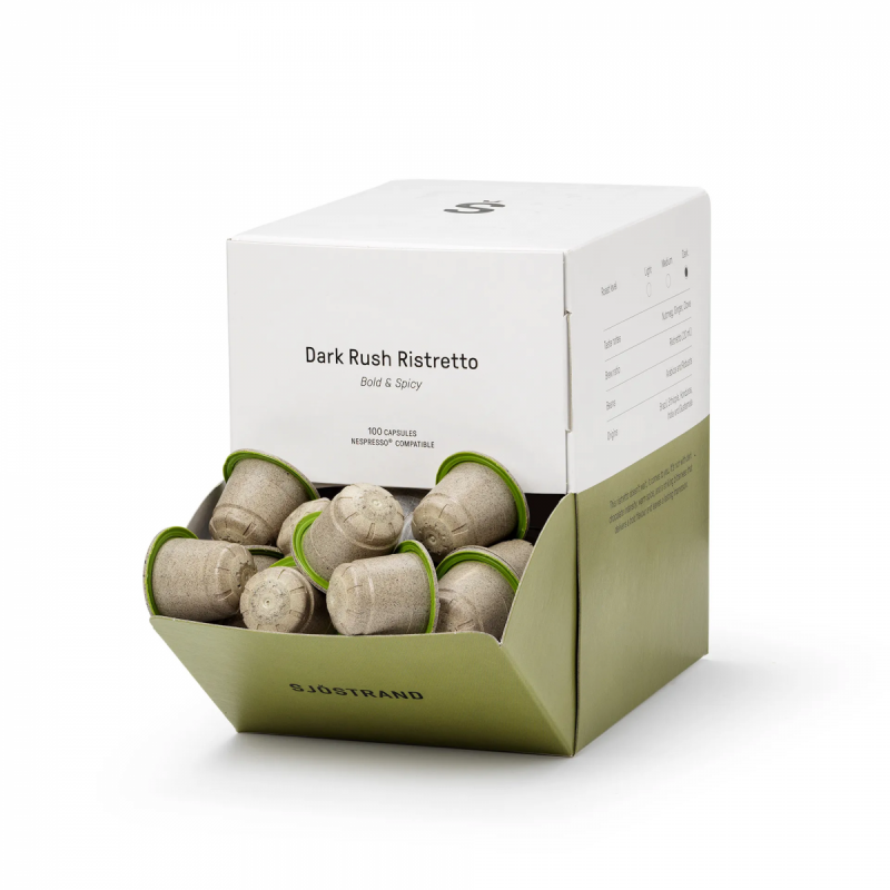 Sjöstrand DARK RUSH RISTRETTO – 100 biodegradowalnych kapsułek kawy