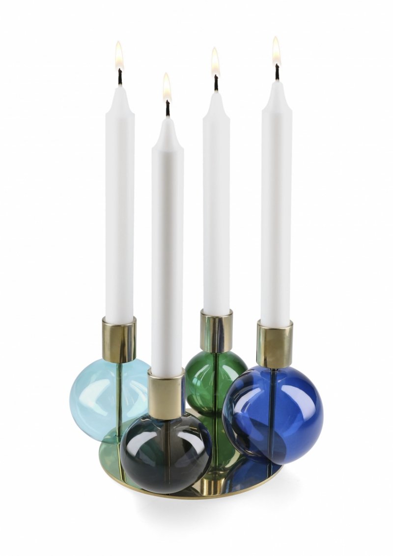 Kolorowy świecznik Holmegaard do salonu