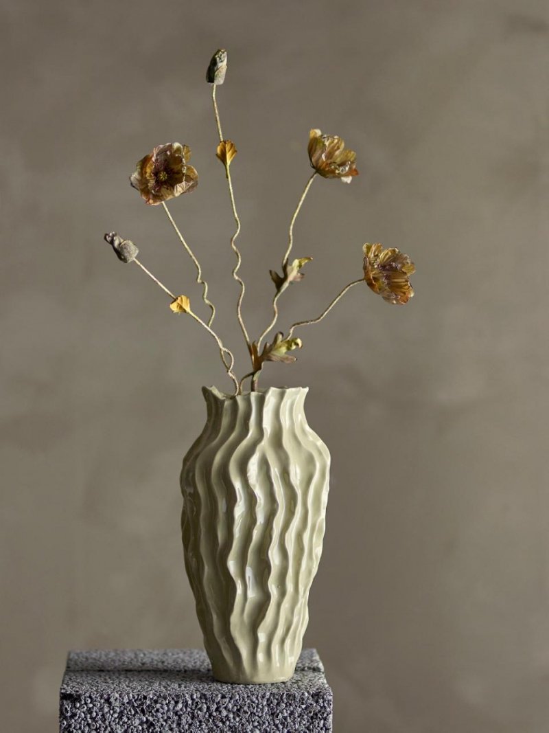 Bloomingville VALERIA Ceramiczny Wazon do Kwiatów 38 cm / Szary