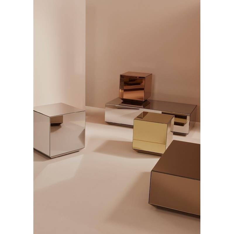 Aytm SPECULUM Stolik Lustrzany 80x80 cm Szary