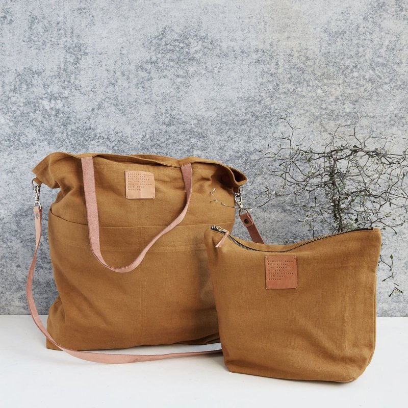 House Doctor SOLID Kosmetyczka Musztardowa