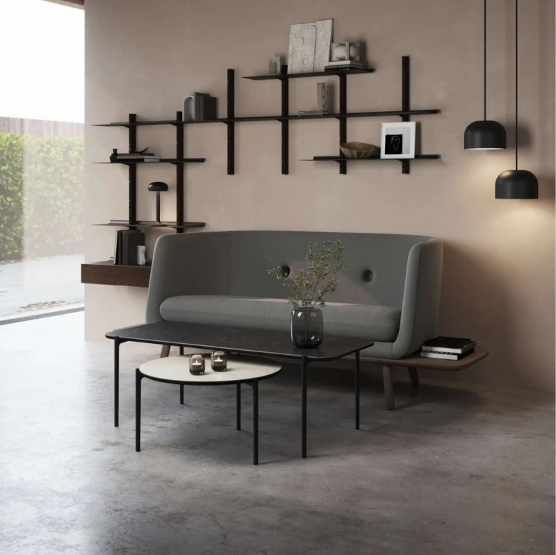 Eva Solo SAVOYE Prostokątny Stolik Kawowy 120x50 cm z Ceramicznym Blatem / Czarny - Blat Czarny