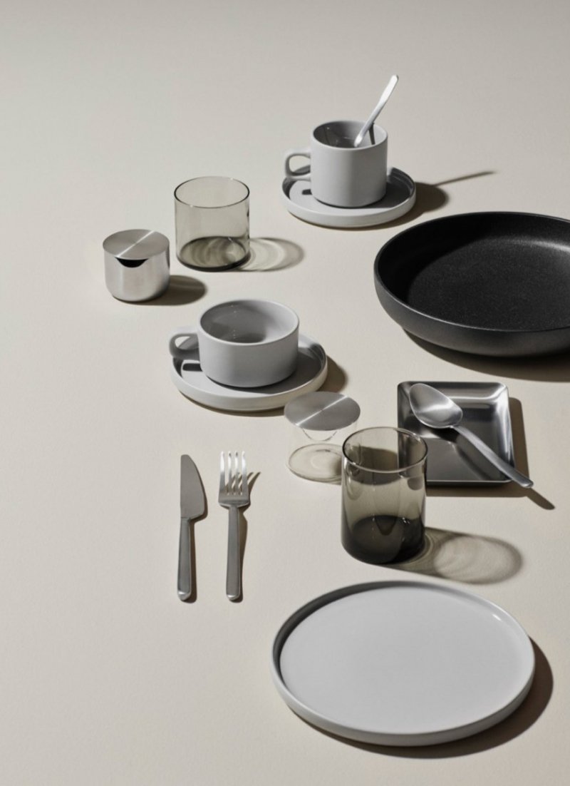 Blomus PILAR Filiżanka ze Spodkiem do Kawy 200 ml 2 Szt. Szara Mirage Grey