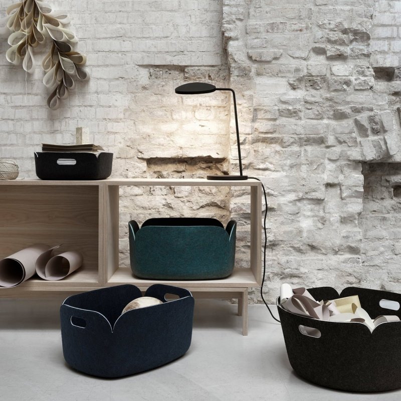 Muuto RESTORE Pojemnik - Kosz Filcowy do Przechowywania - Pomarańczowy