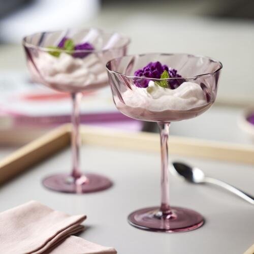 Lyngby Glass VIENNA Kieliszki do Szampana / Koktajlowe 350 ml 4 Szt. / Różowe