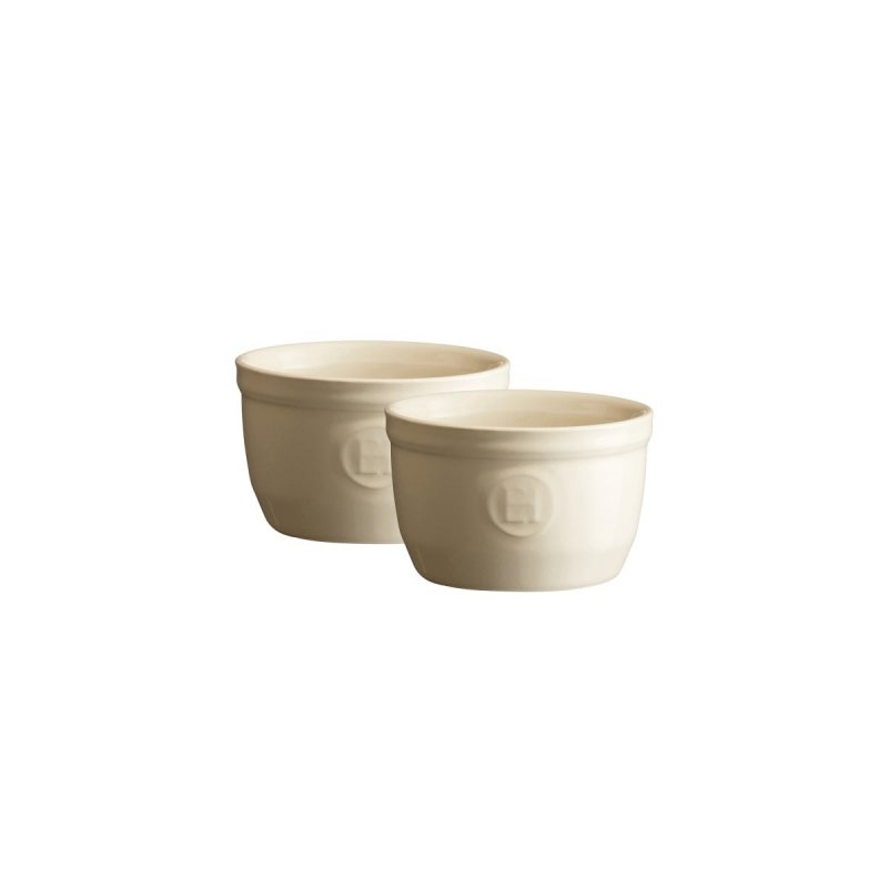 Emile Henry - Foremka do Zapiekania Typu Ramekin 2 Szt. N°9 - Kremowa