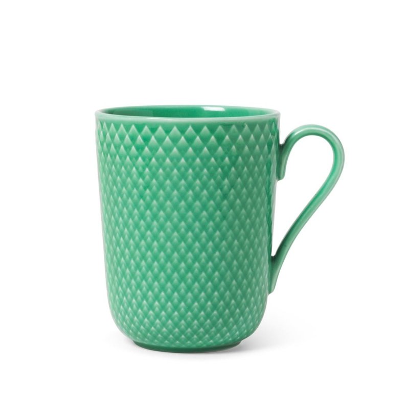 Lyngby Porcelain RHOMBE COLOR Kubek z Uchem 330 ml Zielony