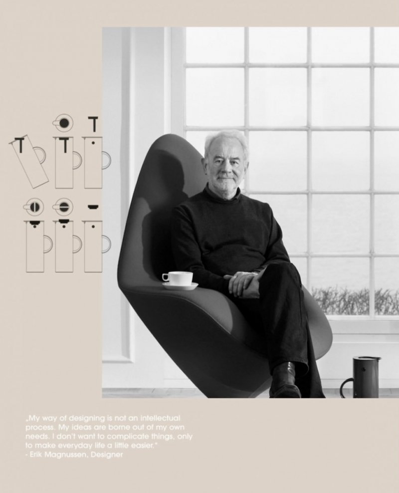 Stelton EM77 Termos Stołowy - Dzbanek Termiczny 1 l / Stalowy Srebrny