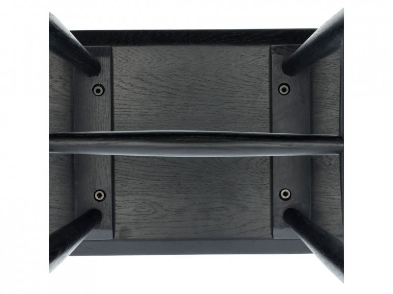 Villa Collection BAST Taboret - Stołek z Dębowy 45 cm Czarny