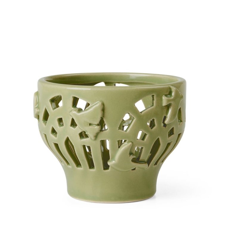 Kähler ORANGERY Świecznik Tealight 9,5 cm / Zielony Spring Leaf