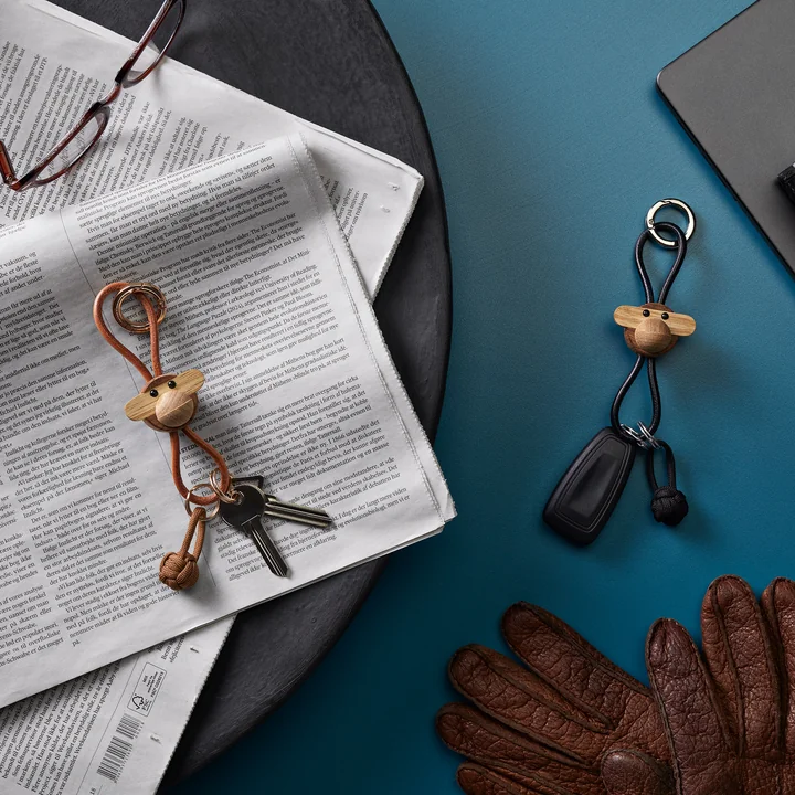 Kay Bojesen MONKEY Brelok do Kluczy - Przywieszka do Torebki - Małpka / Czarny Pasek