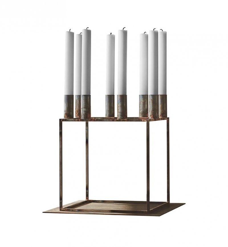 by Lassen KUBUS 8 Świecznik 29 cm / Surowa Stal - Edycja Limitowana