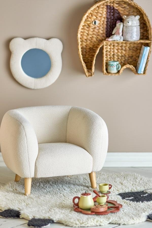 Fotel Bloomingville MINI Cade z tkaniną bouclé