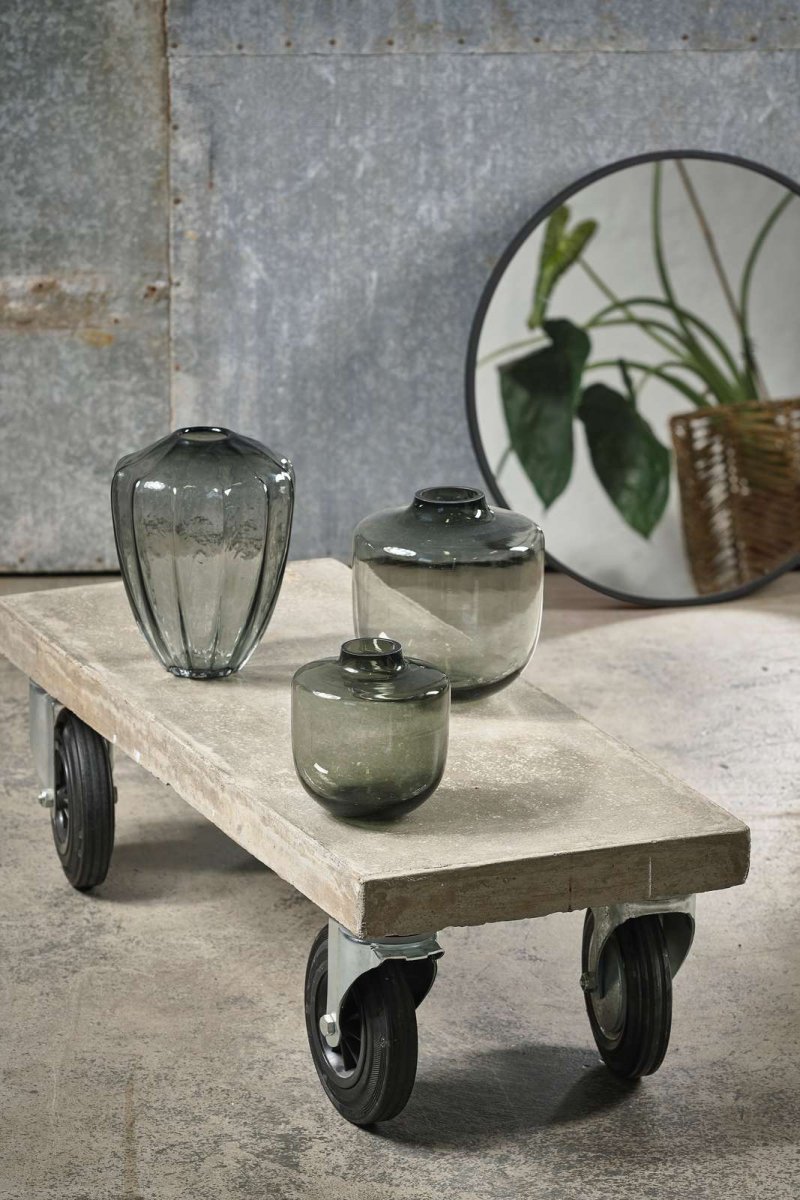 Villa Collection SCANDI Szklany Wazon do Kwiatów 20 cm / Szary
