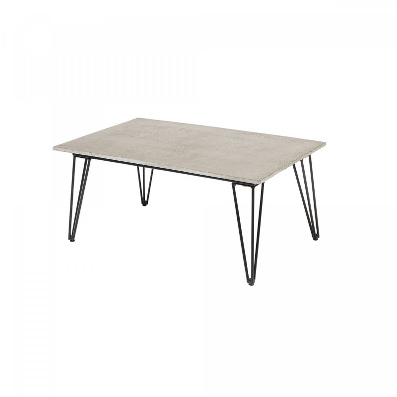 Bloomingville MUNDO Ogrodowy Stolik Kawowy 90x60 cm z Betonowym Blatem / Czarny