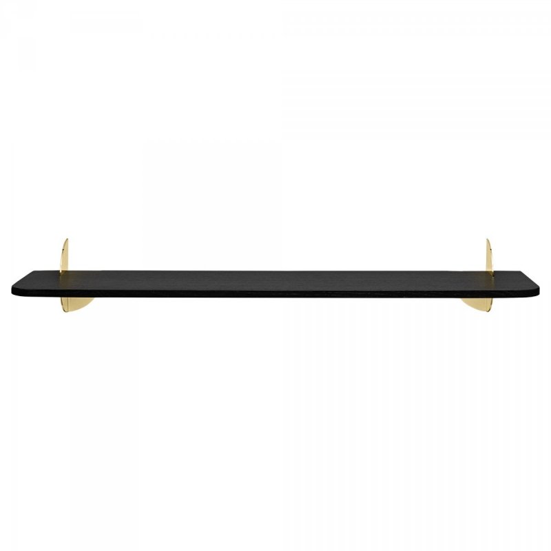 Aytm AEDES Półka Ścienna 80 cm Czarna - Uchwyt Złoty