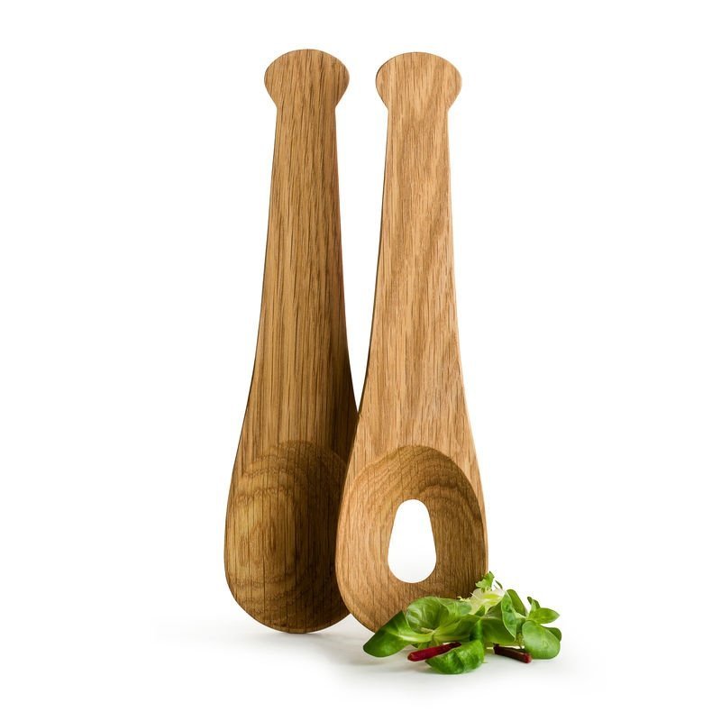 Sagaform OVAL OAK Łyżki do Sałaty - Sztućce Dębowe