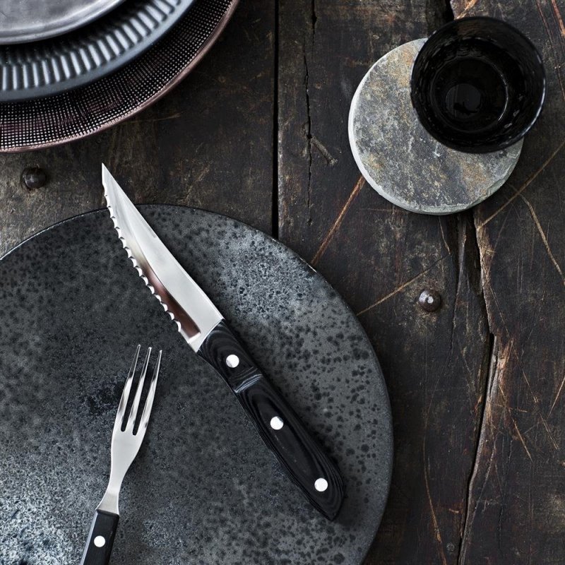 Gense OLD FARMER MICARTA Nóż do Steków XL 4 el. Czarny