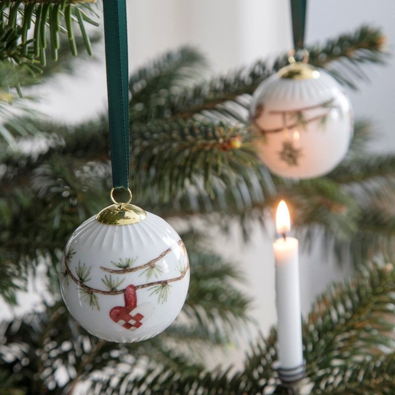 Kähler HAMMERSHØI CHRISTMAS 2024 Bombka Porcelanowa / Zdobiona