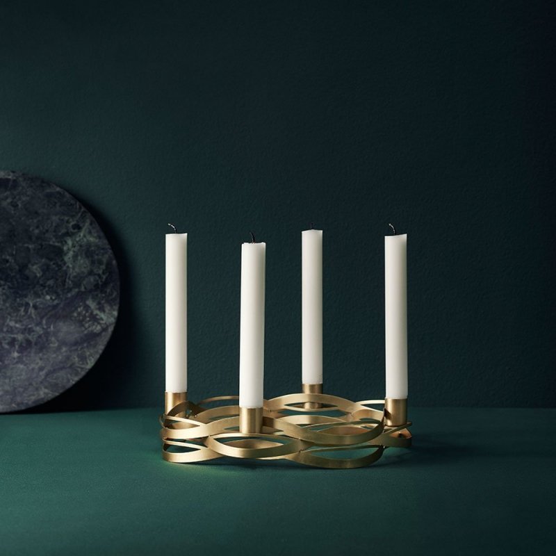Stelton TANGLE Świecznik Adwentowy / Złoty